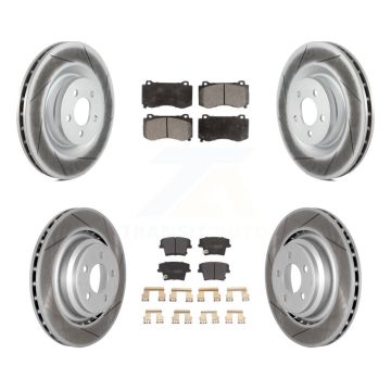 Front Rear Coated Disc Brake Rotors And Semi-Metallic Pads Kit For Dodge Charger KGF-100720