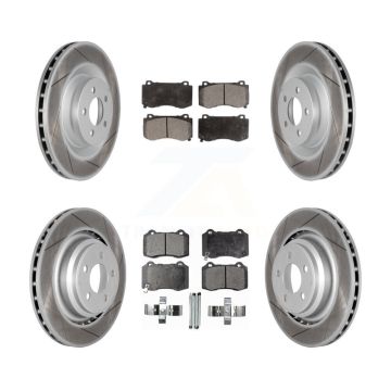 Front Rear Coated Brake Rotor Semi-Metallic Pad Kit For Dodge Charger Chrysler 300 Magnum KGF-100736