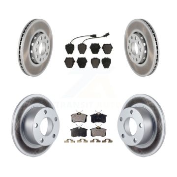 Front Rear Coated Disc Brake Rotor & Semi-Metallic Pad Kit For 2002 Volkswagen Passat FWD KGF-100771