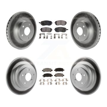 Front Rear Coated Disc Brake Rotors And Semi-Metallic Pads Kit For Subaru Legacy KGF-100779