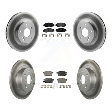 Front Rear Coated Disc Brake Rotors And Semi-Metallic Pads Kit For Honda Accord Acura TSX KGF-100801