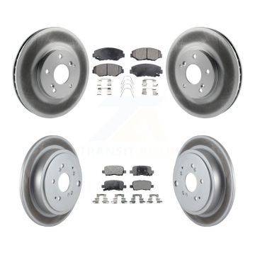 Front Rear Coated Disc Brake Rotors And Semi-Metallic Pads Kit For 2003-2008 Honda Pilot KGF-100808