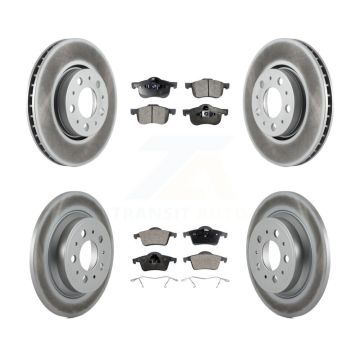 Front Rear Coated Disc Brake Rotors And Semi-Metallic Pads Kit For Volvo S60 XC70 V70 S80 KGF-100819
