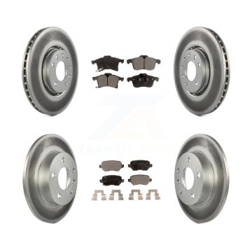 Front Rear Coated Disc Brake Rotors And Semi-Metallic Pads Kit For 2008-2009 Saturn Astra KGF-100821