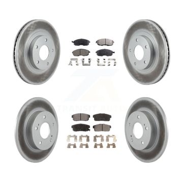 Front Rear Coated Disc Brake Rotor & Semi-Metallic Pad Kit For Nissan Maxima INFINITI I35 KGF-100828