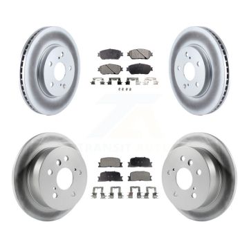 Front Rear Coated Disc Brake Rotors And Semi-Metallic Pads Kit For 2002-2003 Lexus ES300 KGF-100831