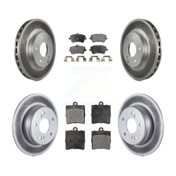 Front Rear Coated Disc Brake Rotors And Semi-Metallic Pad Kit For Mercedes-Benz C230 C240 KGF-100845