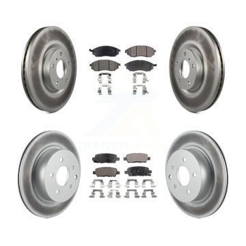 Front Rear Coat Brake Rotor Semi-Metallic Pad Kit For INFINITI G37 EX35 G35 QX50 M35 EX37 KGF-100884