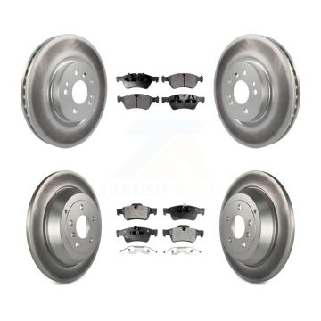 Front Rear Coated Brake Rotor & Semi-Metallic Pad Kit For Mercedes-Benz ML350 ML320 ML500 KGF-100926