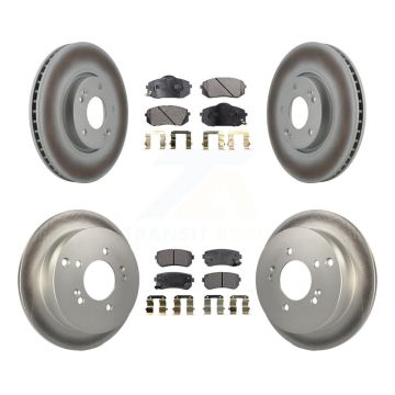 Front Rear Coated Disc Brake Rotors Semi-Metallic Pad Kit For Hyundai Tucson Kia Sportage KGF-100935