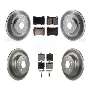 Front Rear Coated Brake Rotors Semi-Metallic Pad Kit For Mercedes-Benz C230 SLK350 CLK350 KGF-100978