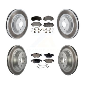 Front Rear Coated Disc Brake Rotors Semi-Metallic Pad Kit For Mercedes-Benz GLK350 GLK250 KGF-100986