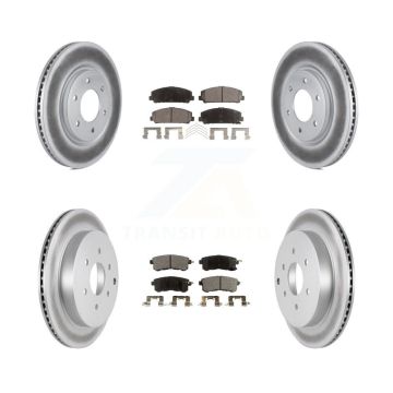 Front Rear Coated Brake Rotors Semi-Metallic Pad Kit For INFINITI QX80 Nissan Armada QX56 KGF-101019