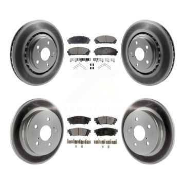Front Rear Coated Disc Brake Rotors & Semi-Metallic Pad Kit For Lexus NX300 NX200t NX300h KGF-101023