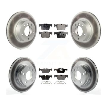 Front Rear Coated Disc Brake Rotors And Semi-Metallic Pads Kit For BMW 320i 328d KGF-101038