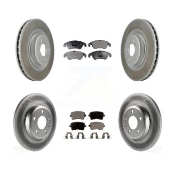 Front Rear Coated Disc Brake Rotors And Semi-Metallic Pads Kit For Audi Q5 KGF-101046