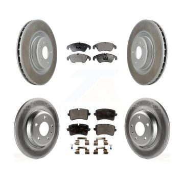 Front Rear Coated Disc Brake Rotors And Semi-Metallic Pads Kit For Audi A6 KGF-101047