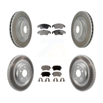 Front Rear Coated Disc Brake Rotors And Semi-Metallic Pads Kit For Audi Q5 S4 S5 KGF-101048