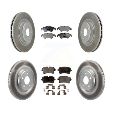 Front Rear Coated Disc Brake Rotors And Semi-Metallic Pads Kit For Audi A6 Quattro A7 KGF-101049