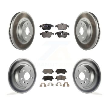 Front Rear Coated Brake Rotor Semi-Metallic Pad Kit For 2012-2015 Land Rover Range Evoque KGF-101058