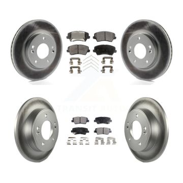 Front Rear Coat Brake Rotor Semi-Metallic Pad Kit For Kia Forte Hyundai Elantra GT Forte5 KGF-101090