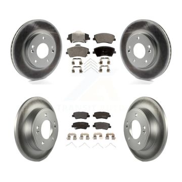 Front Rear Coat Disc Brake Rotor Semi-Metallic Pad Kit For 2017-2020 Hyundai Elantra 2.0L KGF-101092