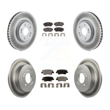 Front Rear Coat Brake Rotor Semi-Metallic Pad Kit For 2017-2022 Kia Sportage Turbocharged KGF-101101