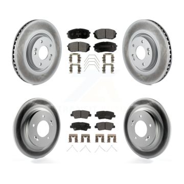Front Rear Coated Disc Brake Rotors And Semi-Metallic Pads Kit For Kia Optima KGF-101103