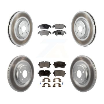 Front Rear Coated Disc Brake Rotors And Semi-Metallic Pads Kit For Audi A6 KGF-101108