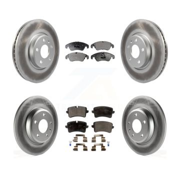 Front Rear Coated Disc Brake Rotors And Semi-Metallic Pads Kit For Audi A6 KGF-101111