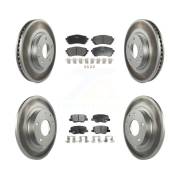 Front Rear Coated Disc Brake Rotors And Semi-Metallic Pads Kit For Mazda 6 KGF-101124