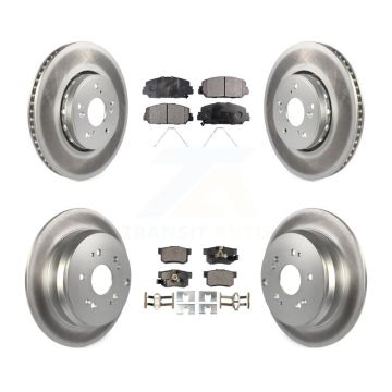 Front Rear Coated Disc Brake Rotors And Semi-Metallic Pads Kit For 2013-2018 Acura RDX KGF-101125