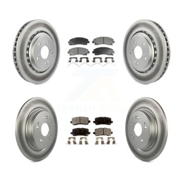 Front Rear Coated Disc Brake Rotors And Semi-Metallic Pads Kit For 2015-2020 Acura TLX KGF-101137