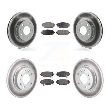 Front Rear Coated Disc Brake Rotors And Semi-Metallic Pads Kit For Mazda 3 Sport KGF-101147