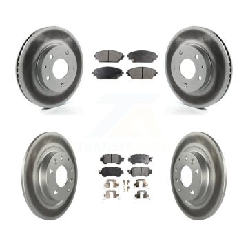 Front Rear Coated Disc Brake Rotor And Semi-Metallic Pad Kit For 2016-2018 Mazda CX-3 FWD KGF-101148
