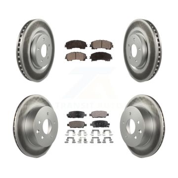 Front Rear Coated Disc Brake Rotors And Semi-Metallic Pads Kit For Nissan Rogue KGF-101156