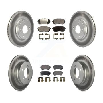 Front Rear Coat Disc Brake Rotor Semi-Metallic Pad Kit For 2015 Hyundai Sonata GAS engine KGF-101161