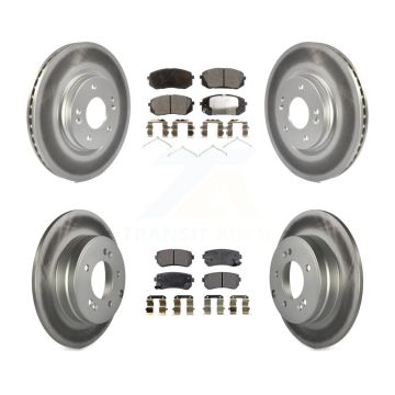 Front Rear Coat Disc Brake Rotor Semi-Metallic Pad Kit For 2016 Hyundai Sonata GAS engine KGF-101162