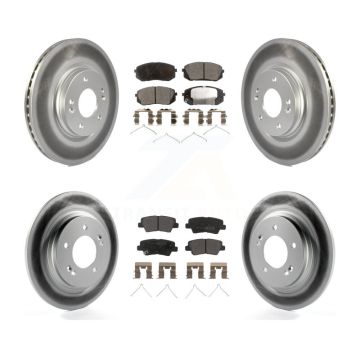 Front Rear Coated Disc Brake Rotors And Semi-Metallic Pads Kit For Kia Optima KGF-101163