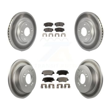 Front Rear Coated Disc Brake Rotors Semi-Metallic Pad Kit For Hyundai Tucson Kia Sportage KGF-101164
