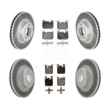 Front Rear Coated Disc Brake Rotor & Semi-Metallic Pad Kit For 2018-2020 BMW M240i xDrive KGF-101183