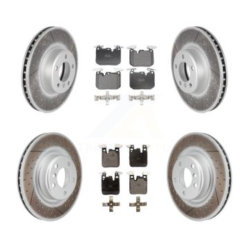 Front Rear Coated Disc Brake Rotor & Semi-Metallic Pad Kit For 2018-2020 BMW M240i xDrive KGF-101185