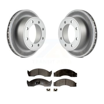 Rear Coated Disc Brake Rotors & Semi-Metallic Pad Kit For Ford E-450 Econoline Super Duty KGF-101252