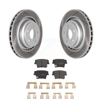 Rear Coat Brake Rotors Semi-Metallic Pad Kit For 15 Dodge Charger R T Scat Pack with 6.4L KGF-101327