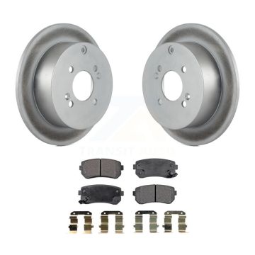 Rear Coated Brake Rotor & Semi-Metallic Pad Kit For 2006-2010 Hyundai Accent Kia Rio5 Rio KGF-101427