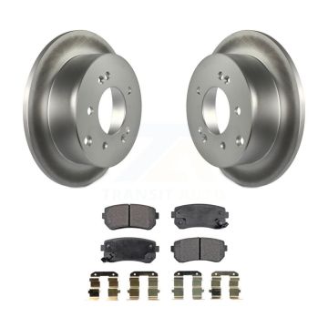 Rear Coated Disc Brake Rotors And Semi-Metallic Pads Kit For Kia Forte Koup Forte5 KGF-101497