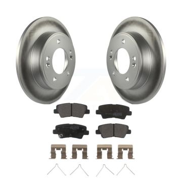 Rear Coated Brake Rotors Semi-Metallic Pad Kit For Kia Hyundai Kona Forte Soul Elantra GT KGF-101530