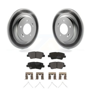 Rear Coat Brake Rotor Semi-Metallic Pad Kit For Hyundai Kia Sonata Elantra GT Optima Soul KGF-101544