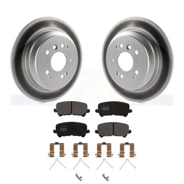 Rear Coated Disc Brake Rotor And Semi-Metallic Pad Kit For Honda Pilot Ridgeline Passport KGF-101564