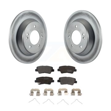 Rear Coat Brake Rotor Semi-Metallic Pad Kit For 14-17 Kia Rondo With Manual Parking KGF-101573